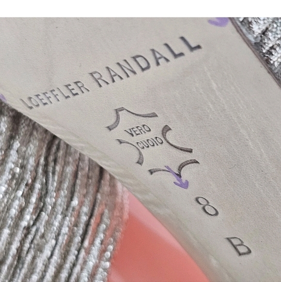 Loeffler Randall Camellia Bow-Embellished Lamé Sandals - Picture 9 of 16